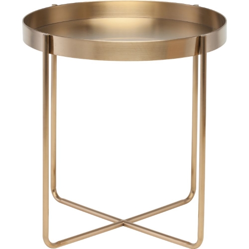 Gaultier Side Table in Gold Brushed Stainless Steel